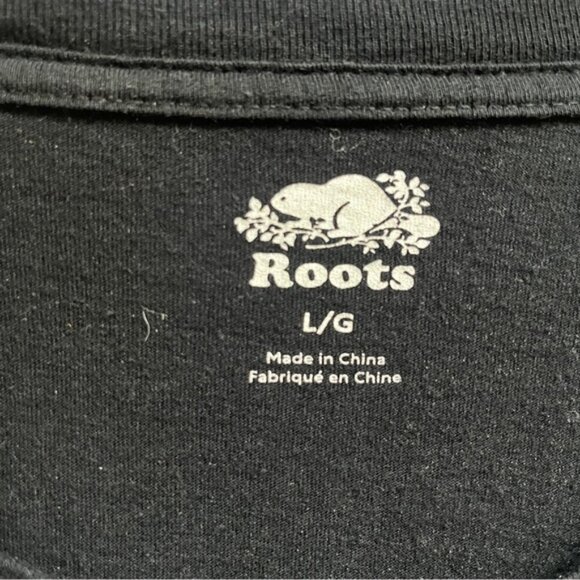 Roots winter beaver logo organic cotton long sleeve shirt Sz L - Picture 5 of 8